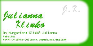 julianna klimko business card